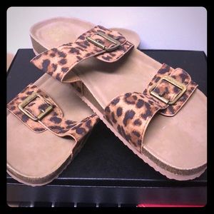 New without tags leopard print sandals